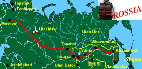 TRANS-SIBERIAN RAILWAY MAP