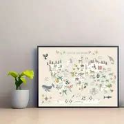 Cartoon Painting Animal World Style Poster Wall Art Print - Temu