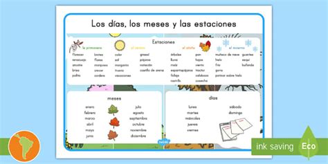 Las Estaciones En Espanol - Uno