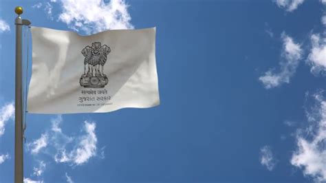 Gujarat Flag India On Flagpole, Motion Graphics | VideoHive