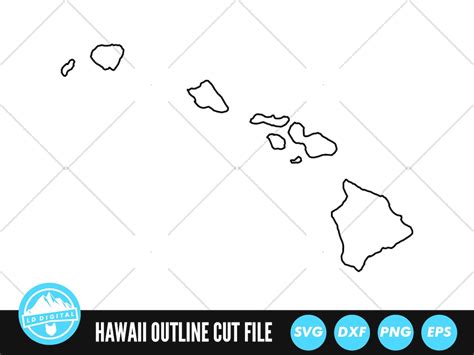 Hawaii Outline SVG Files Hawaii Cut Files United States of America ...