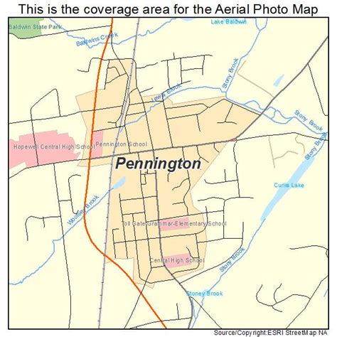 Aerial Photography Map of Pennington, NJ New Jersey