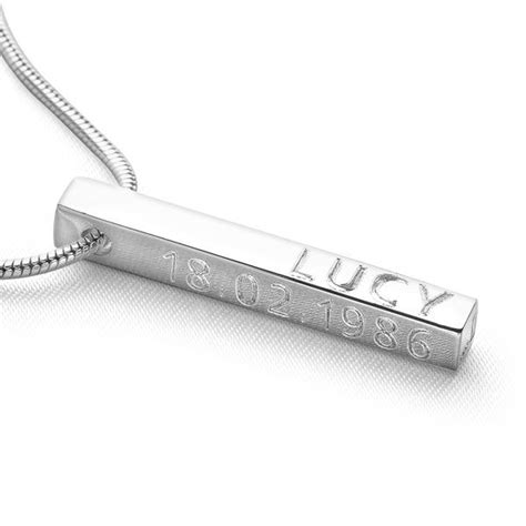 Personalised Bar Pendant (Polished) | Silver Pendants | P2297