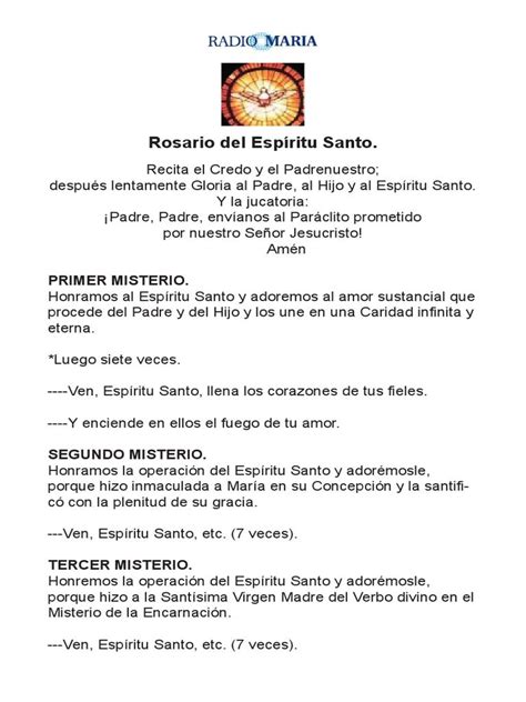 Rosario Al Espiritu Santo