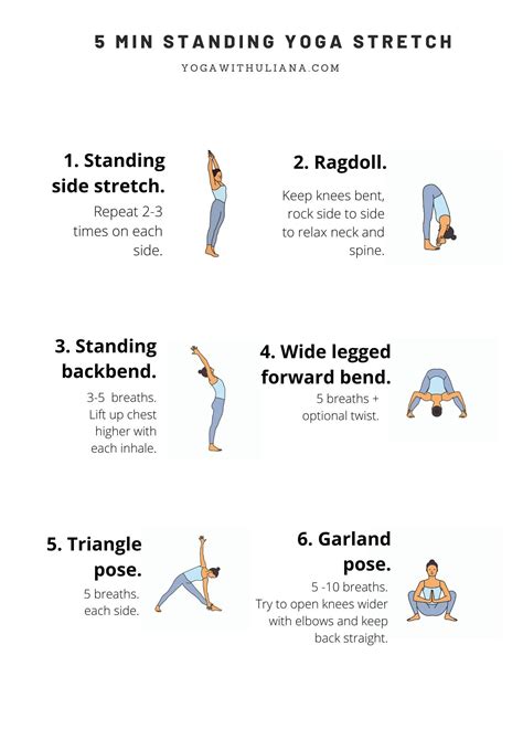 5 min standing yoga stretch | Morning yoga stretches, Standing yoga, Yoga routine