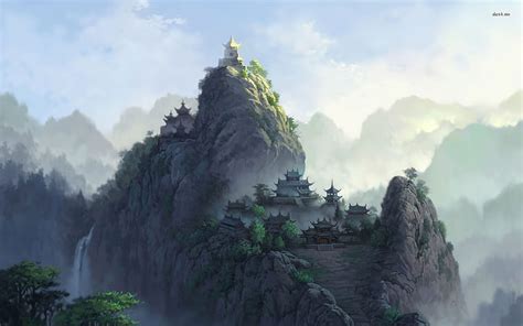 1080P Free download | chinese mountain temple - Chinese Temples. Paisagem fantasia, Paisagens ...