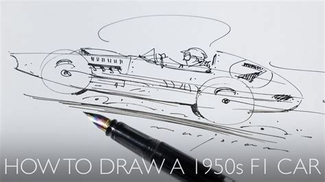 How to draw a 1950s Formula One car in just a few minutes - easy to ...