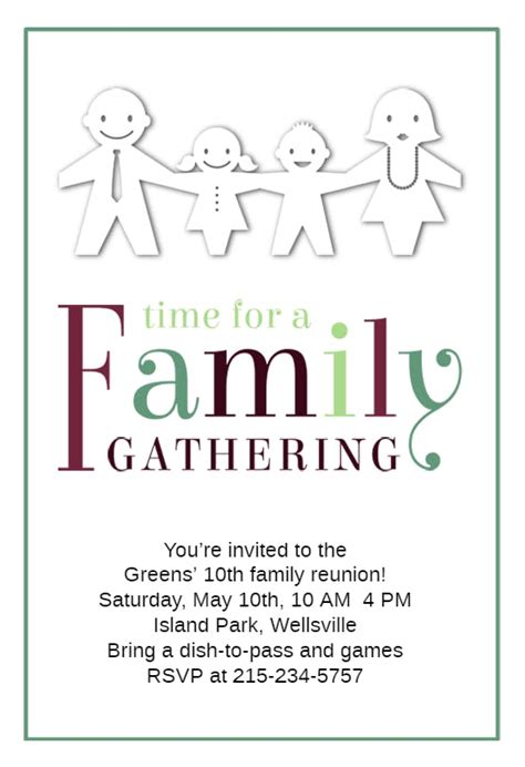 Time for a Family Gathering - Family Reunion Invitation Template (Free) | Greetings Island