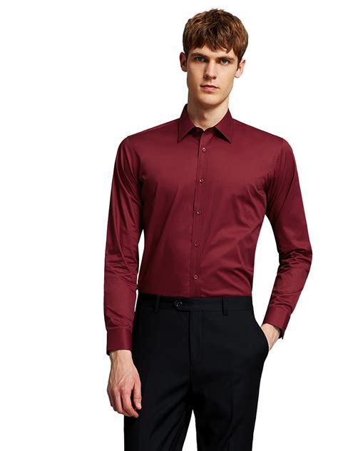 A formal shirt for men with a turn-down collar, a classic button-up ...