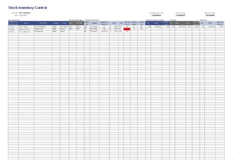 Excel Templates For Inventory