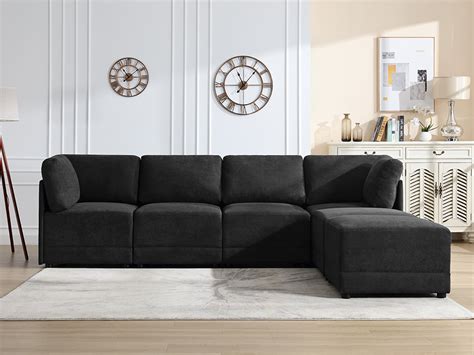 Latitude Run® Deyvin Wide Modular Sofa & Chaise with Ottoman | Wayfair