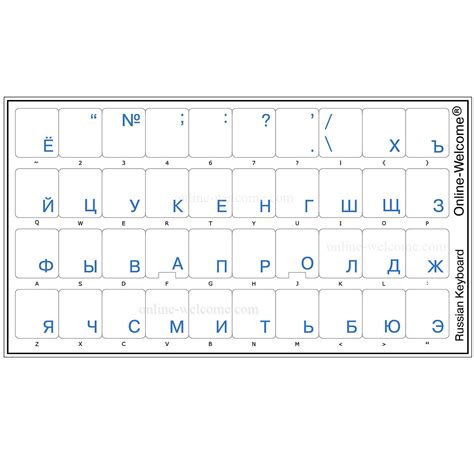 RUSSIAN KEYBOARD STICKERS TRANSPARENT BLUE LETTERS | Online-Welcome.com