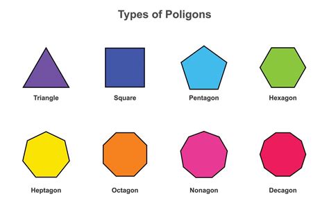 types of polygon, mathematical shapes Vector illustration 18891987 Vector Art at Vecteezy