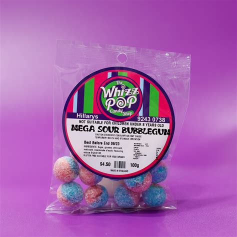 Barnetts Mega Sour Bubblegum 100g (29) | The Whizz Pop Candy Shop