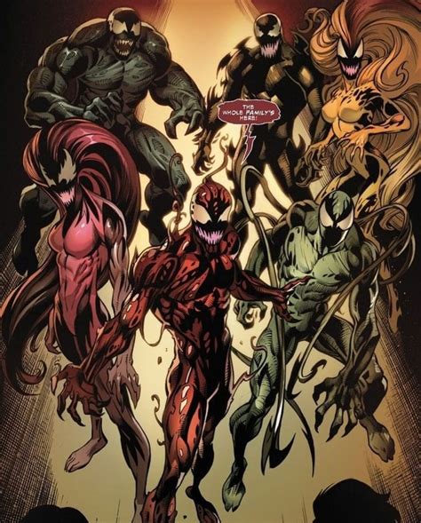 Symbiotes. The whole family is here. Symbiote Family - Venom, Carnage, Toxin, Scream, Riot ...