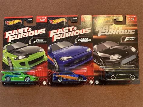 2023 HOT WHEELS Fast/Furious Toyota Supra Nissan Silvia S15 Mitsubishi Eclipse £15.36 - PicClick UK