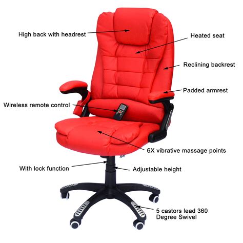 Home Office Computer Desk Massage Chair Executive Ergonomic Heated Vibrating | eBay