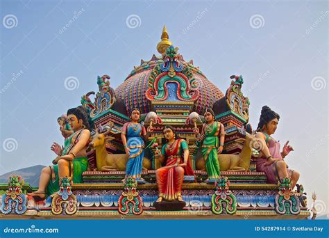 Hindu Gods on a Temple Roof Stock Photo - Image of heritage, religion ...