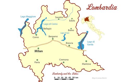 Lombardy and Italian Lakes Cities Map and Travel Guide