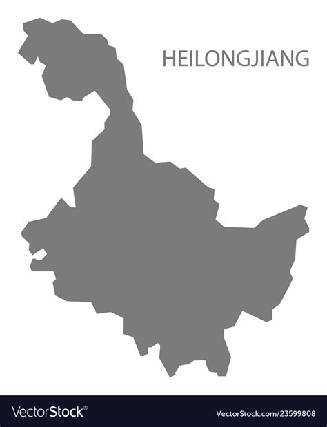 Heilongjiang china map grey Royalty Free Vector Image