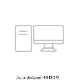 Computer Outline Icon Stock Vector (Royalty Free) 448154893 | Shutterstock