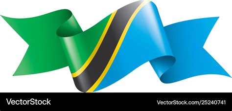 Tanzania flag on a white Royalty Free Vector Image