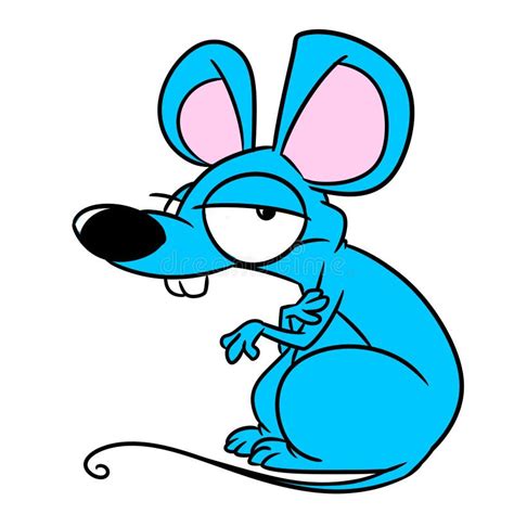 Blue Little Mouse Parody Illustration Cartoon Stock Illustration - Illustration of parody ...