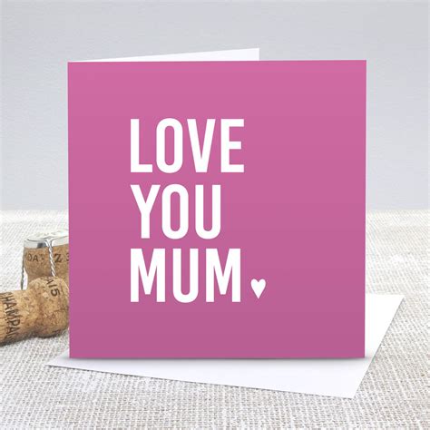 'Love You Mum' Pink Mother's Day Card By Slice of Pie Designs