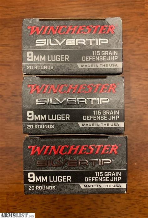 ARMSLIST - For Sale: 60 Rounds Winchester Silvertip Defense 9MM Luger 115GR JHP Jacketed Hollow ...