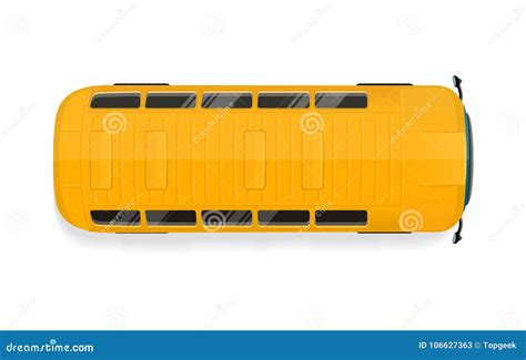 Bus Top View Flat Vector Illustration Stock Vector - Illustration of street, cargo: 106627363