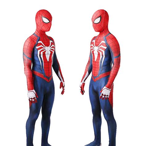 PS4 Spider-Man Advanced Suit Cosplay Costume Adults Kids Hallowcos