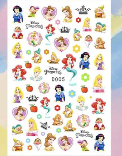 Disney Princess Nail Stickers Nail Decals One Sheet Easy Nail Art For ...