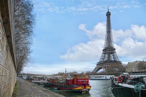 Eiffel Tower And Seine Boats In Paris Photograph by Cora Niele - Pixels