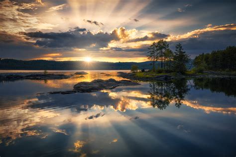 sunset, Reflection, Water, Norway, Sun Wallpapers HD / Desktop and Mobile Backgrounds