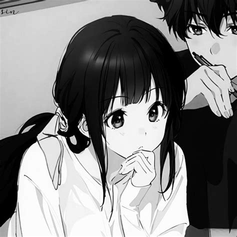 eru chitanda & hotaro oreki icons ˒ hyouka ひょうか icons ˒ anime icons ˒ b&w icons Cute Blue ...