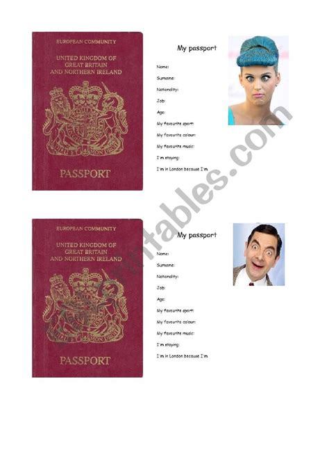 Fake ID templates with funny faces - ESL worksheet by yodynka