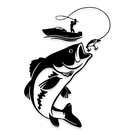 Bass Fishing Boat Fisherman Decal Sticker – Decalfly