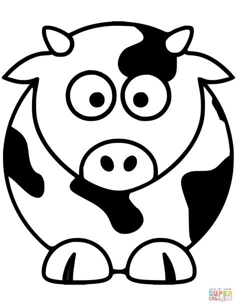 Cartoon Cow coloring page | Free Printable Coloring Pages