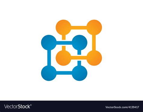 Square dot technology logo Royalty Free Vector Image