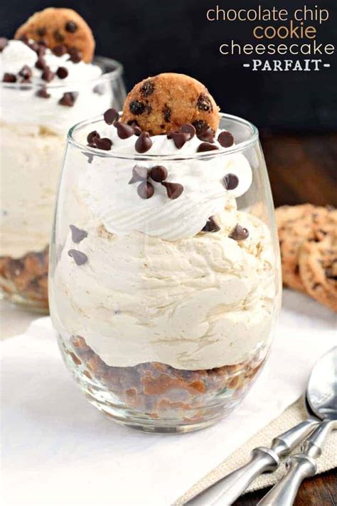 Chocolate Chip Cookie Cheesecake Parfait - Shugary Sweets