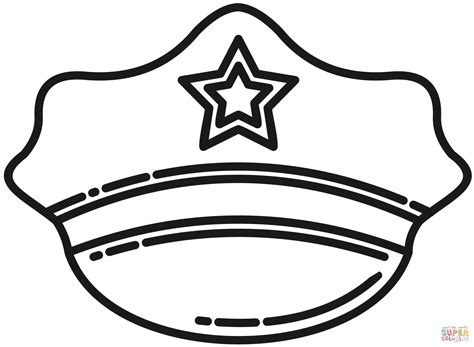 Police Hat coloring page | Free Printable Coloring Pages