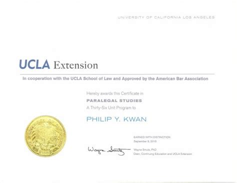 UCLA Extension - Paralegal Training Program - 09-09-15 - Certificate