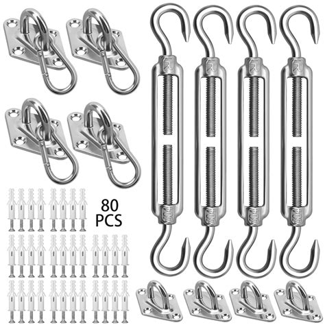 Sun Shade Sail Hardware MMF7 Kit - 304 Stainless Steel Canopy Installation Kit for Install ...