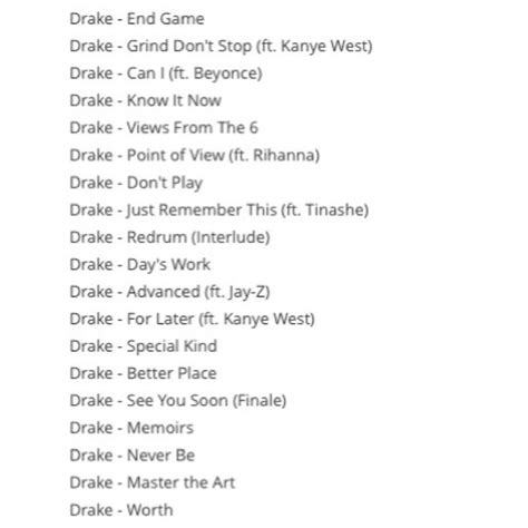 Drake Songs List | Examples and Forms