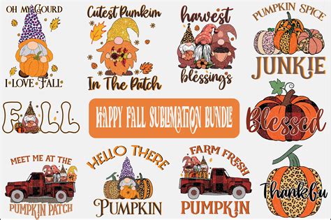 Free Happy Fall Sublimation Bundle Graphic by Craftgraphics · Creative Fabrica