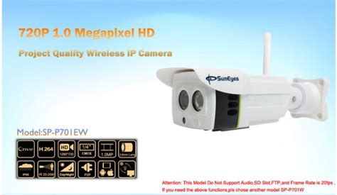 ONVIF Mini Wireless IP Camera Outdoor 720P Waterproof IP66 Wifi Network 1.0MP - SP-P701EW ...