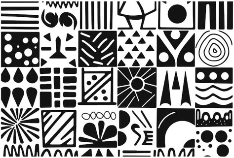 Premium Vector | Abstract shapes pattern minimalist abstract shapes trendy hand drawn