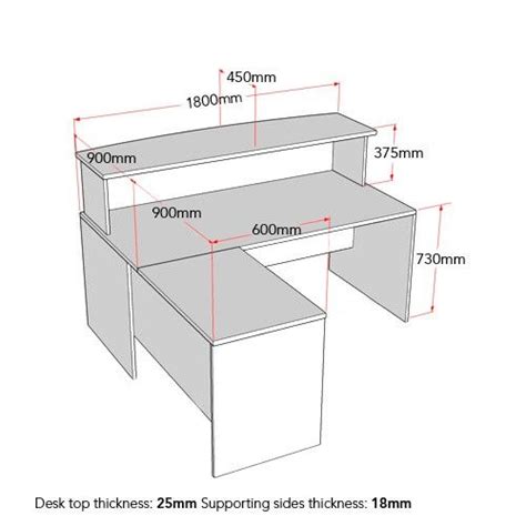 Reception Desk with Drawers - Desk Dimensions