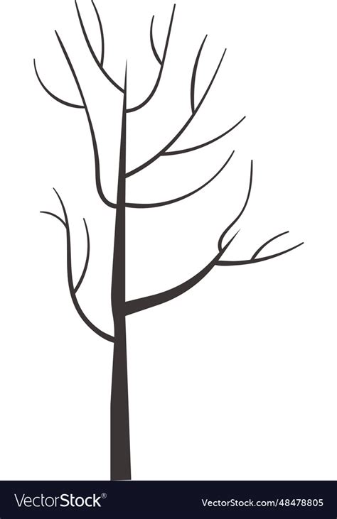 Tree trunk silhouette Royalty Free Vector Image