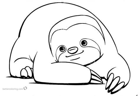 Sloth Coloring Pages Cute Sloth Have A Rest - Free Printable Coloring Pages